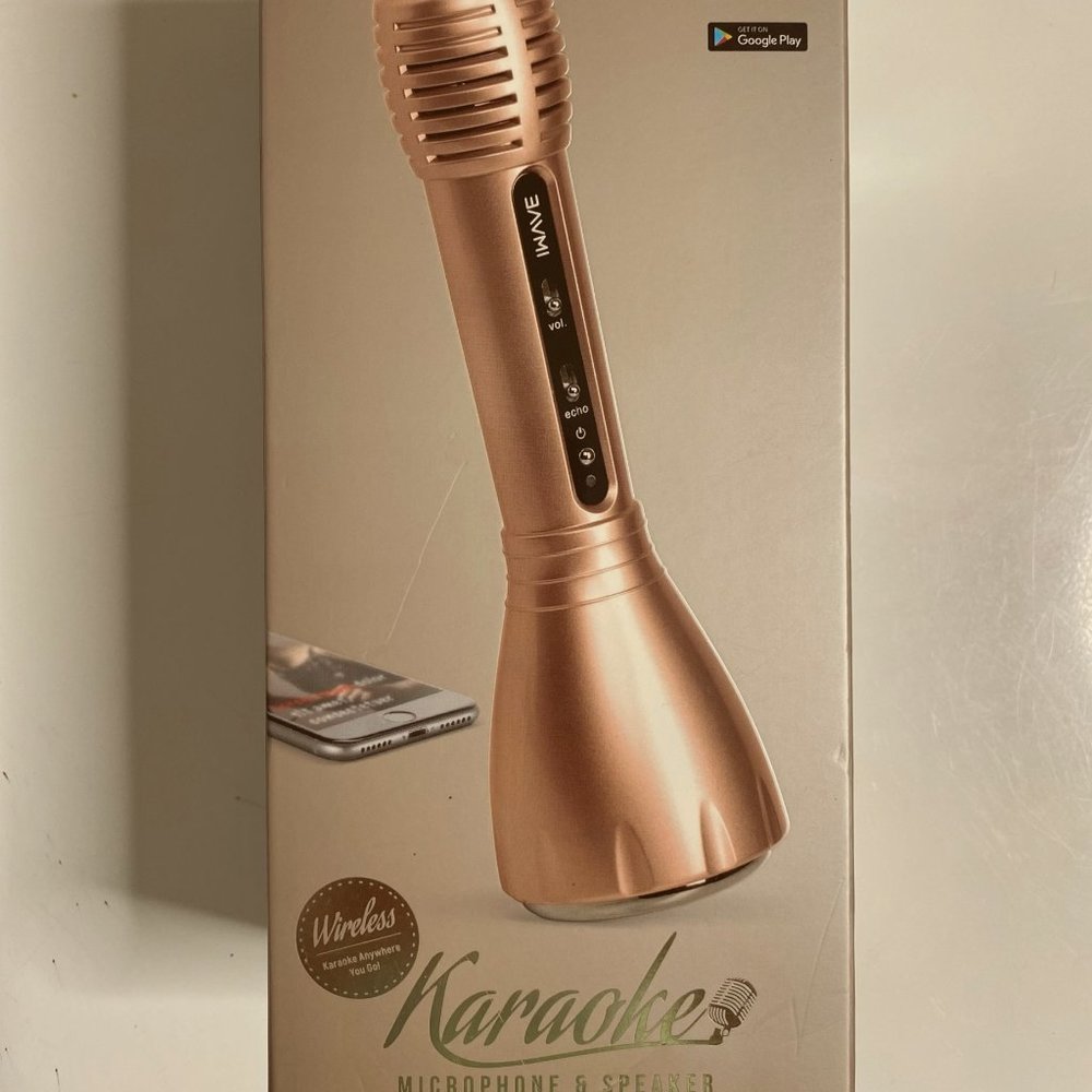 IWAVE Karaoke Microphone & Speaker Bluetooth Wireless Rechargeable Sync & Sing